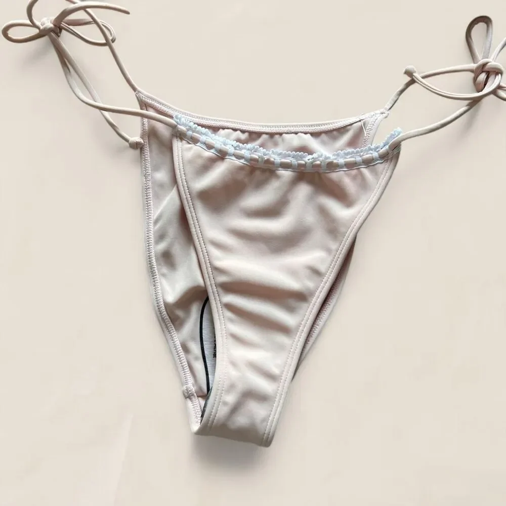 PacSun Beverly & Beck blush pink underwire crochet bikini set size small NWT